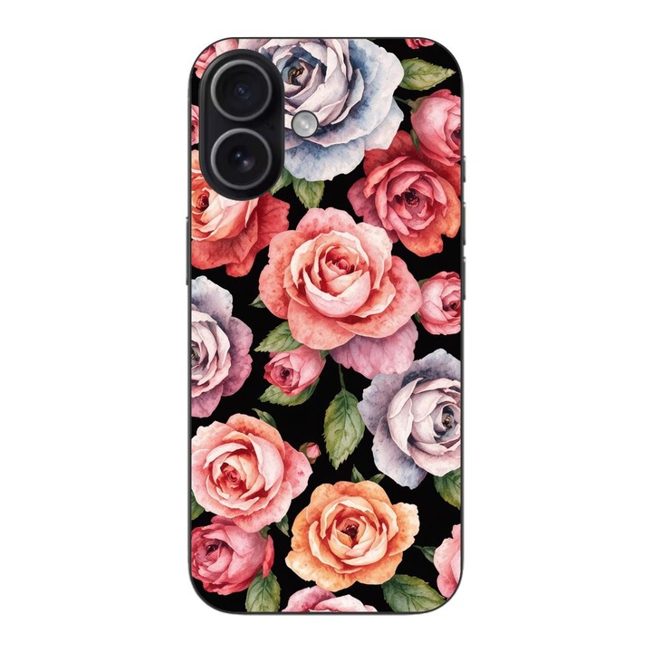 Husa compatibila cu Apple iPhone 17 Silicon Gel Tpu Model Colorfull Roses Pattern