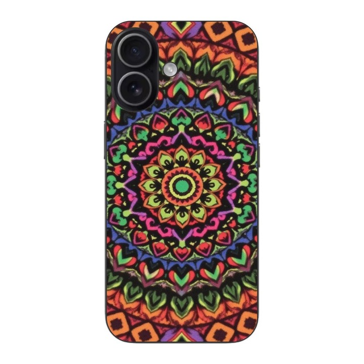 Husa compatibila cu Apple iPhone 17 Silicon Gel Tpu Model Colorfull Mandala Orange Power