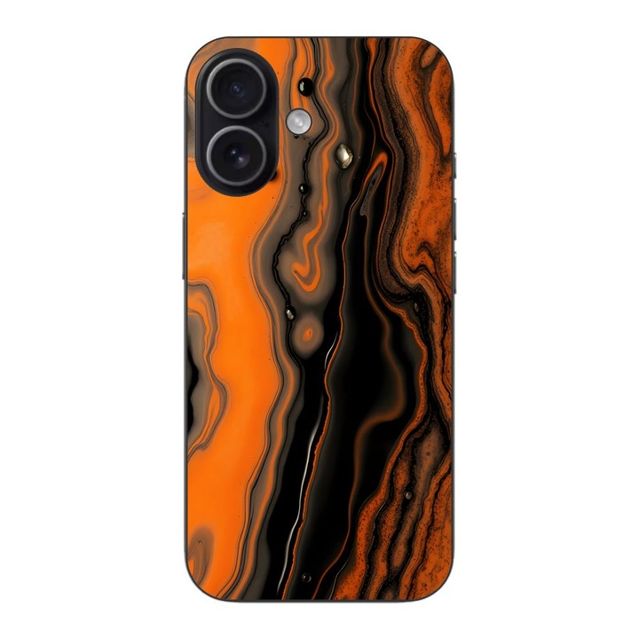 Husa compatibila cu Apple iPhone 17 Silicon Gel Tpu Model Metallic Lava Flow Pattern