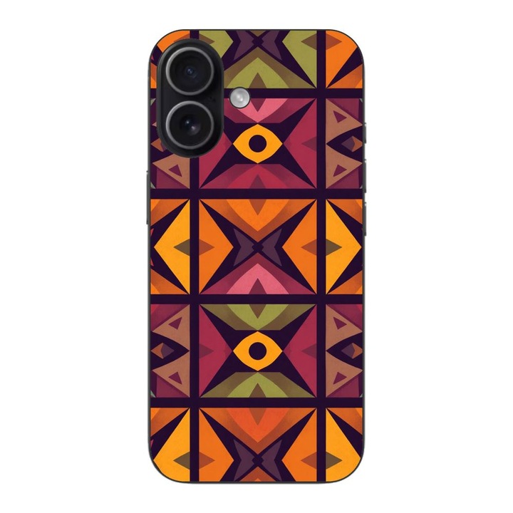 Husa compatibila cu Apple iPhone 17 Silicon Gel Tpu Model Tribal Retro Shapes