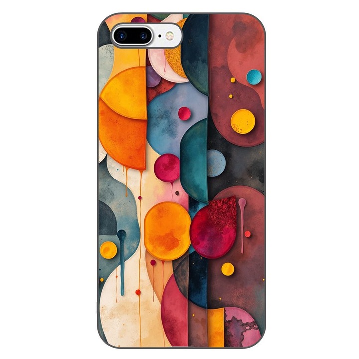Husa compatibila cu Apple iPhone 7 Plus, 8 Plus Silicon Gel Tpu Model Abstract Shapes and Colors