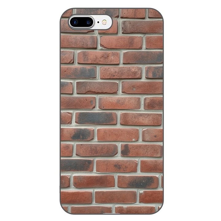 Husa compatibila cu Apple iPhone 7 Plus, 8 Plus Silicon Gel Tpu Model Brick Wall