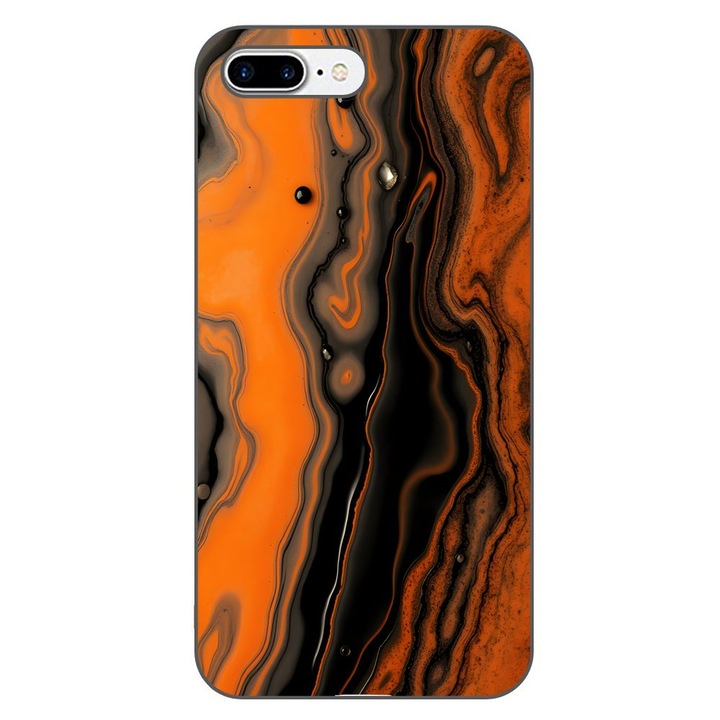 Husa compatibila cu Apple iPhone 7 Plus, 8 Plus Silicon Gel Tpu Model Metallic Lava Flow Pattern