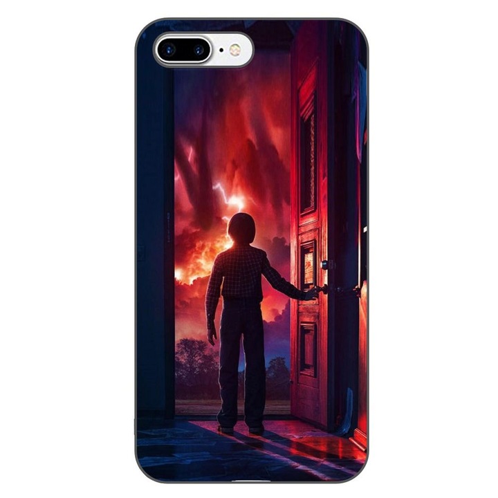 Husa compatibila cu Apple iPhone 7 Plus, 8 Plus Silicon Gel Tpu Model Stranger Things Door to Hell