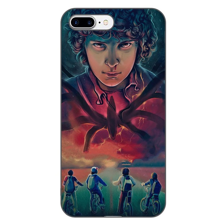 Husa compatibila cu Apple iPhone 7 Plus, 8 Plus Silicon Gel Tpu Model Stranger Things Cartoon
