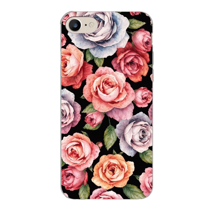 Husa compatibila cu Apple iPhone 7, iPhone 8, iPhone SE 2020 Silicon Gel Tpu Model Colorfull Roses Pattern