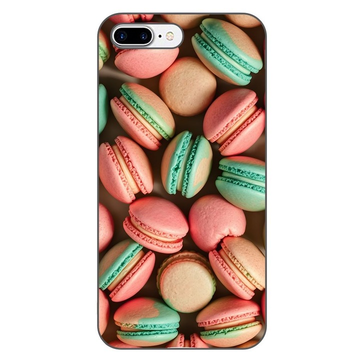 Husa compatibila cu Apple iPhone 7 Plus, 8 Plus Silicon Gel Tpu Model Tasty Macarons