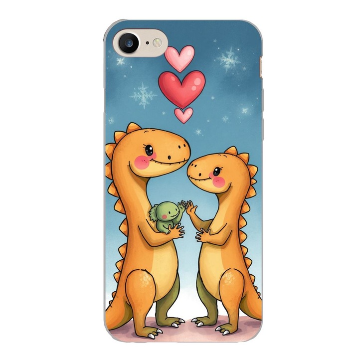 Husa compatibila cu Apple iPhone 7, iPhone 8, iPhone SE 2020 Silicon Gel Tpu Model Dino Cute Family
