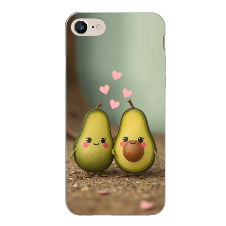 Husa compatibila cu Apple iPhone 7, iPhone 8, iPhone SE 2020 Silicon Gel Tpu Model Kawaii Avocados in Love