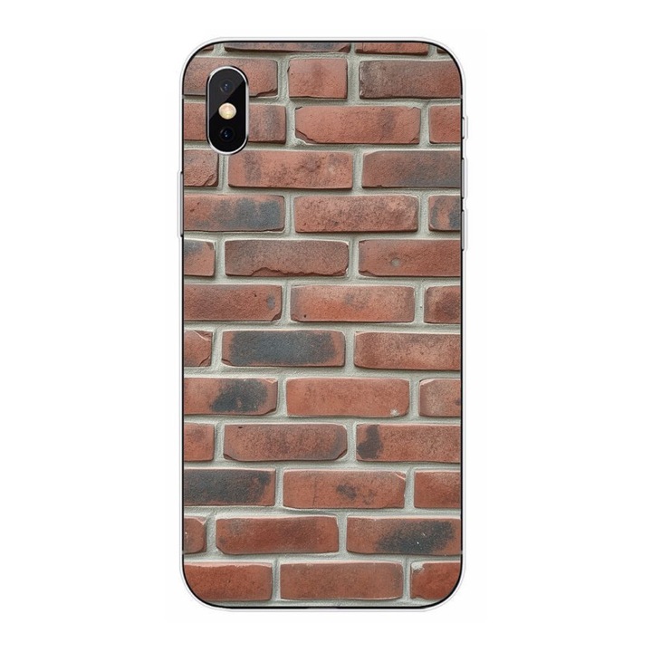 Husa compatibila cu Apple iPhone XS Silicon Gel Tpu Model Brick Wall