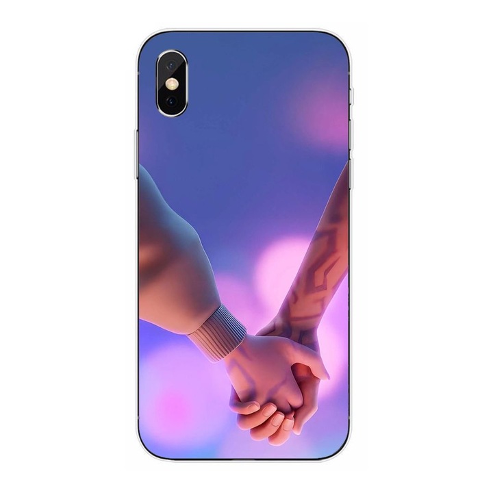 Husa compatibila cu Apple iPhone XS Silicon Gel Tpu Model KPop Demon Hunters Couples Hands