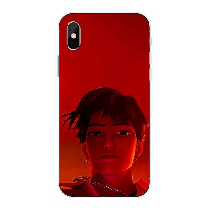 Husa compatibila cu Apple iPhone XS Silicon Gel Tpu Model KPop Demon Hunters Jinu Red