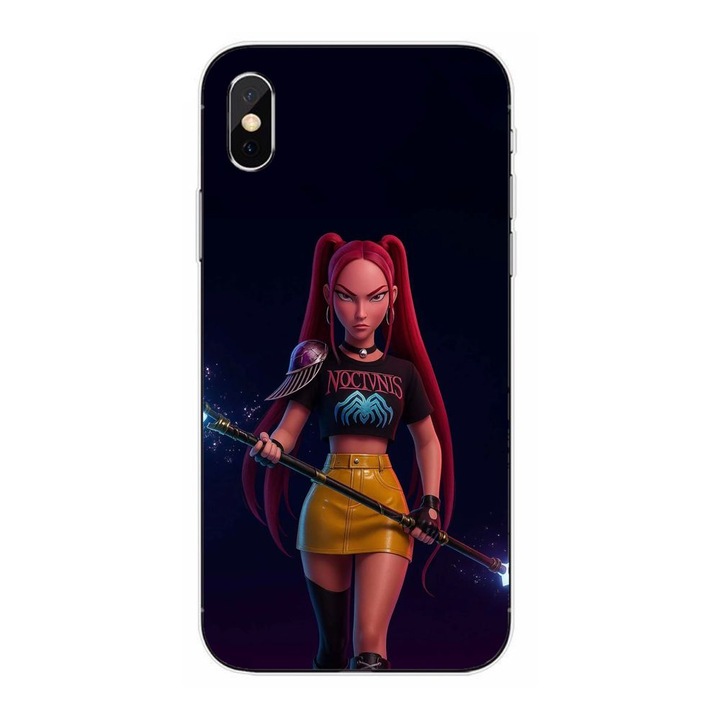 Husa compatibila cu Apple iPhone XS Silicon Gel Tpu Model KPop Demon Hunters Mira Fight