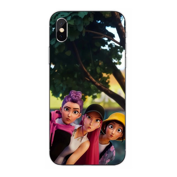 Husa compatibila cu Apple iPhone XS Max Silicon Gel Tpu Model KPop Demon Hunters Shy Girls