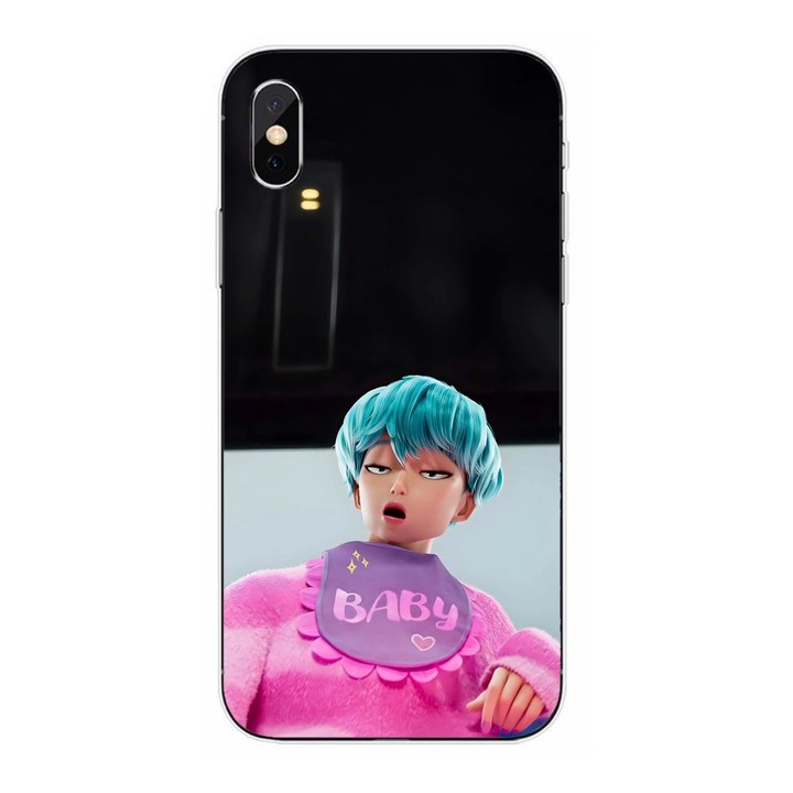 Husa compatibila cu Apple iPhone XS Silicon Gel Tpu Model KPop Demon Hunters Saja Baby