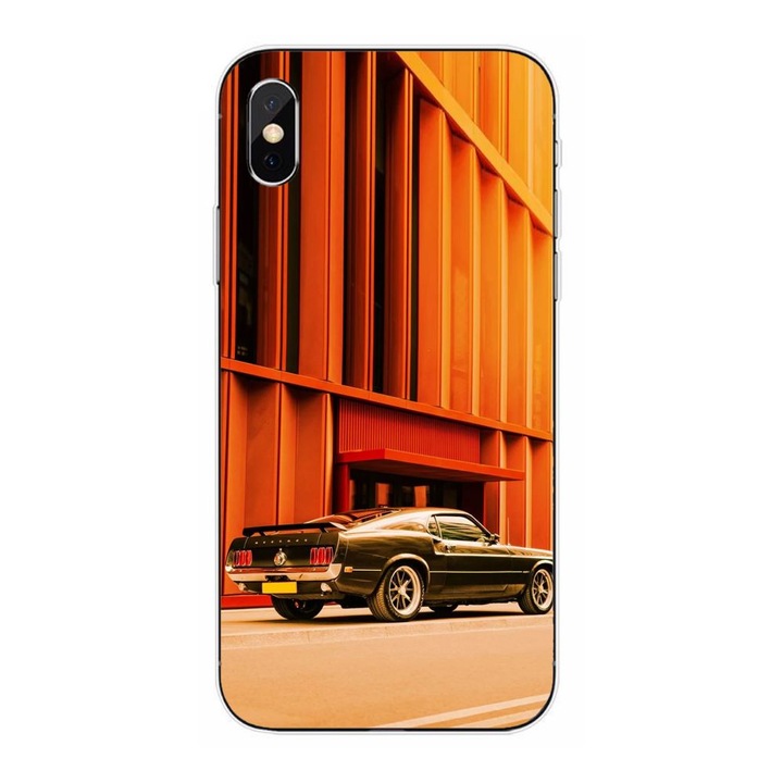 Husa compatibila cu Apple iPhone XS Silicon Gel Tpu Model Mustang Sunset