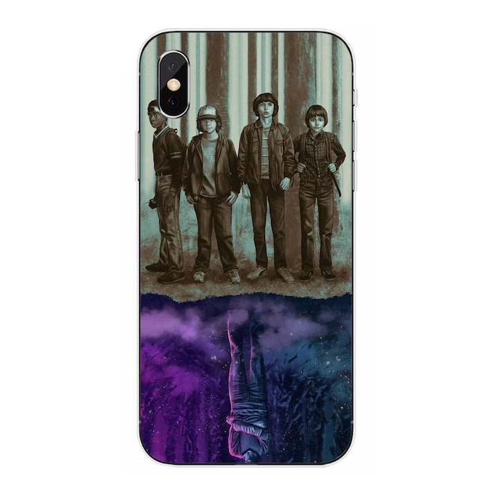 Husa compatibila cu Apple iPhone XS Silicon Gel Tpu Model Stranger Things Upside Down Eleven