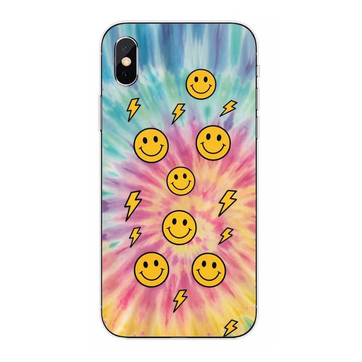 Husa compatibila cu Apple iPhone XS Silicon Gel Tpu Model Retro Smiley Faces