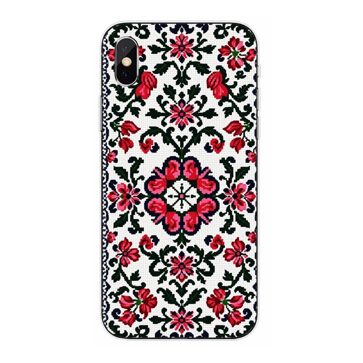 Husa compatibila cu Apple iPhone XS Silicon Gel Tpu Model Traditional Knit Design