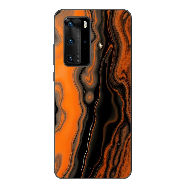 Husa compatibila cu Huawei P40 Pro Silicon Gel Tpu Model Metallic Lava Flow Pattern