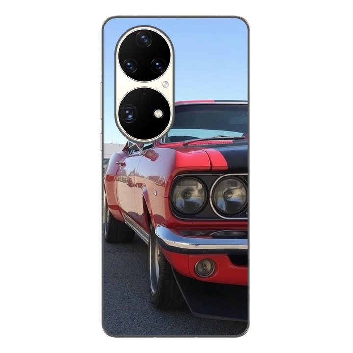 Husa compatibila cu Huawei P50 Pro Silicon Gel Tpu Model Red Muscle Car