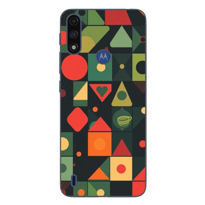 Husa compatibila cu Motorola Moto E7 Power Silicon Gel Tpu Model Retro Shapes