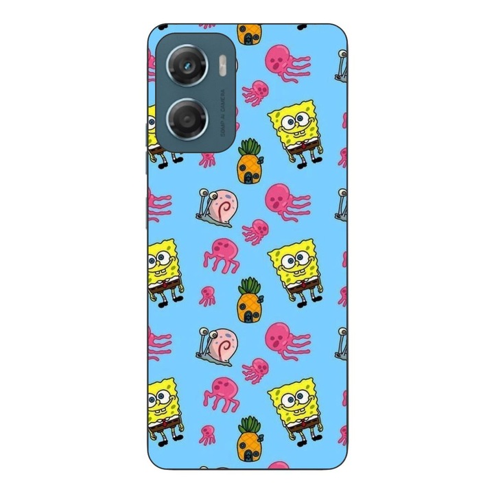 Husa compatibila cu Motorola Moto G06 Silicon Gel Tpu Model Spongebob Pattern