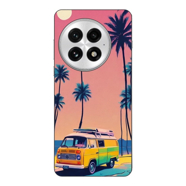 Husa compatibila cu OnePlus 13 Silicon Gel Tpu Model Summer Vibes Camper and Palms Pop Art
