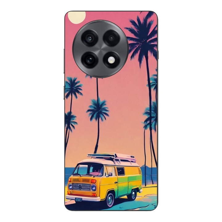 Husa compatibila cu OnePlus 13R Silicon Gel Tpu Model Summer Vibes Camper and Palms Pop Art