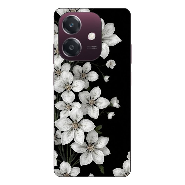 Husa compatibila cu Oppo A40 Silicon Gel Tpu Model Pure White Flowers
