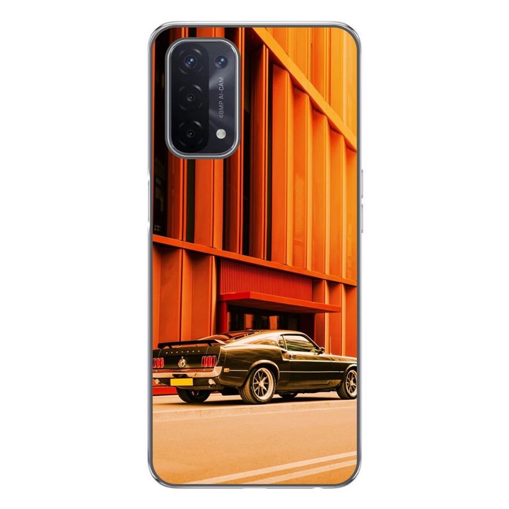 Husa compatibila cu Oppo A54 5G, A74 5G Silicon Gel Tpu Model Mustang Sunset