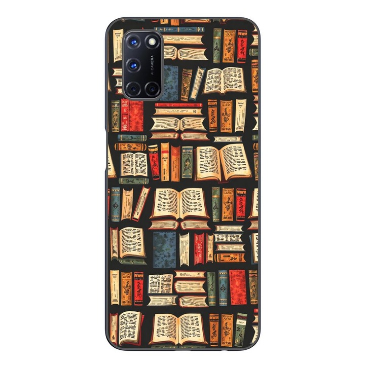 Husa compatibila cu Oppo A72 Silicon Gel Tpu Model Books Pattern