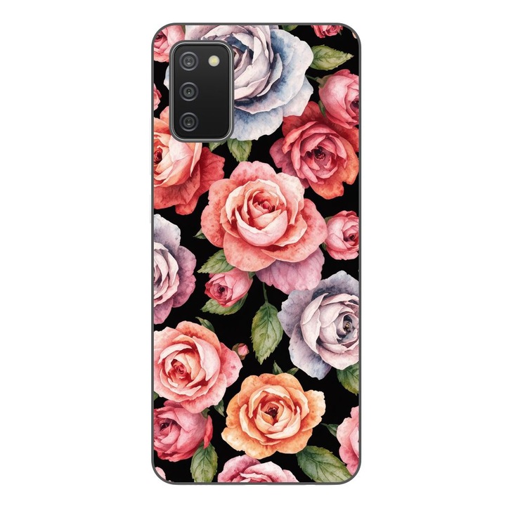 Husa compatibila cu Samsung Galaxy A03s Silicon Gel Tpu Model Colorfull Roses Pattern