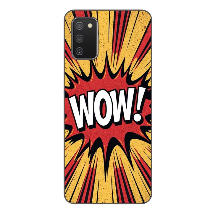 Husa compatibila cu Samsung Galaxy A03s Silicon Gel Tpu Model Comic Book WOW Text