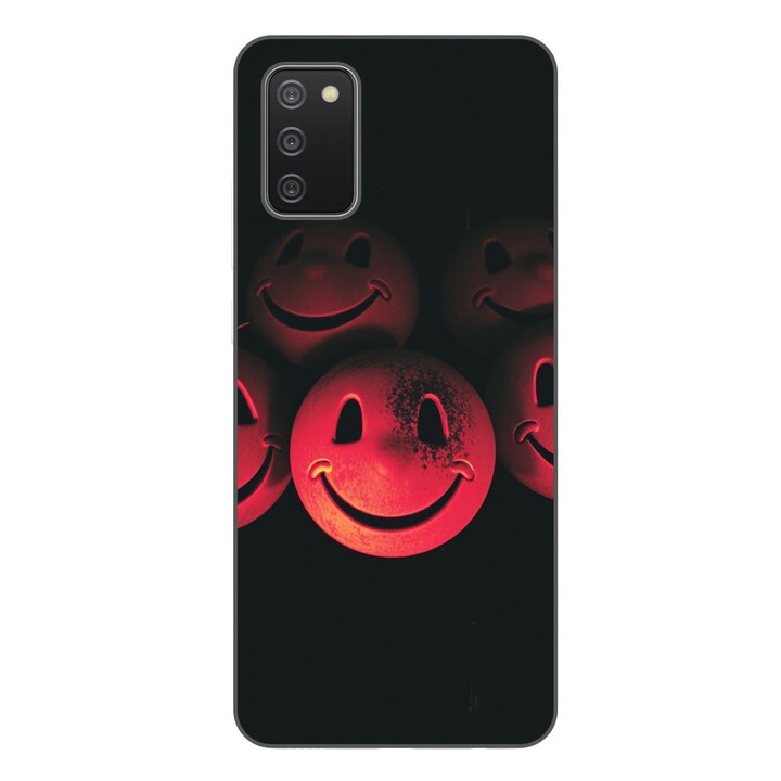 Husa compatibila cu Samsung Galaxy A03s Silicon Gel Tpu Model Grungy Smiley Faces