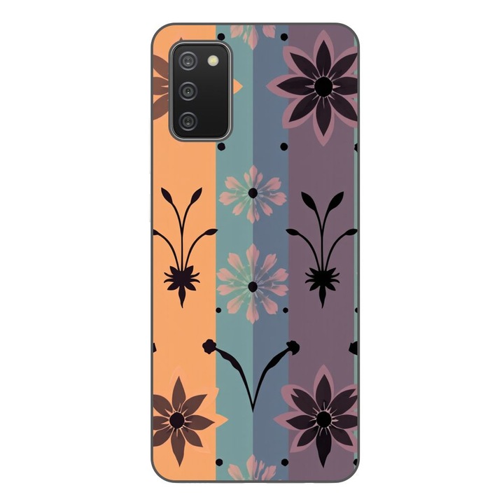 Husa compatibila cu Samsung Galaxy A03s Silicon Gel Tpu Model Vintage Decal Flower