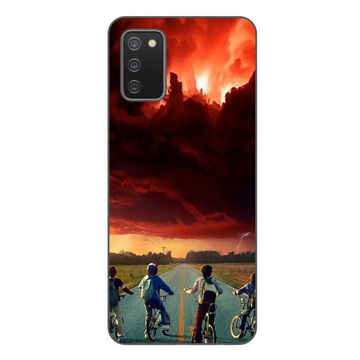 Husa compatibila cu Samsung Galaxy A03s Silicon Gel Tpu Model Stranger Things Red Sky