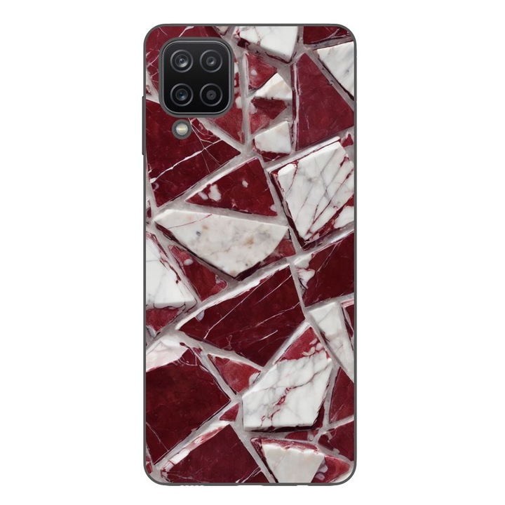 Husa compatibila cu Samsung Galaxy A12 Silicon Gel Tpu Model Broken Glass Red Blood