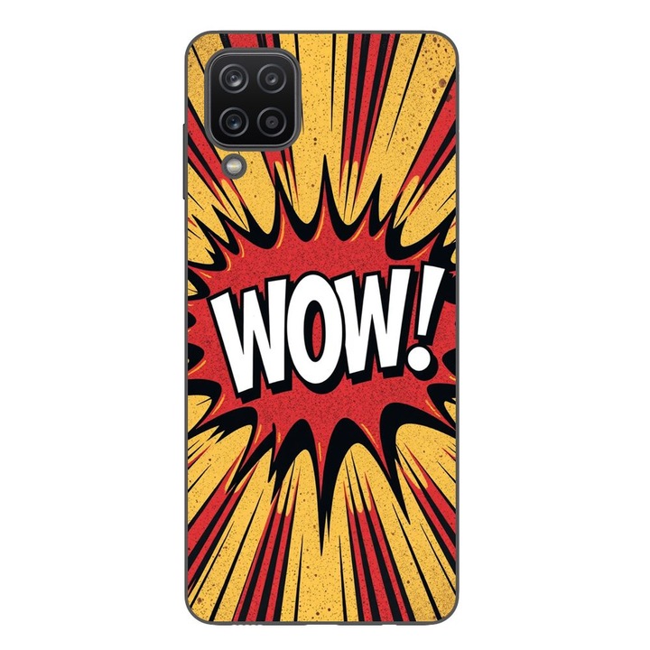 Husa compatibila cu Samsung Galaxy A12 Silicon Gel Tpu Model Comic Book WOW Text