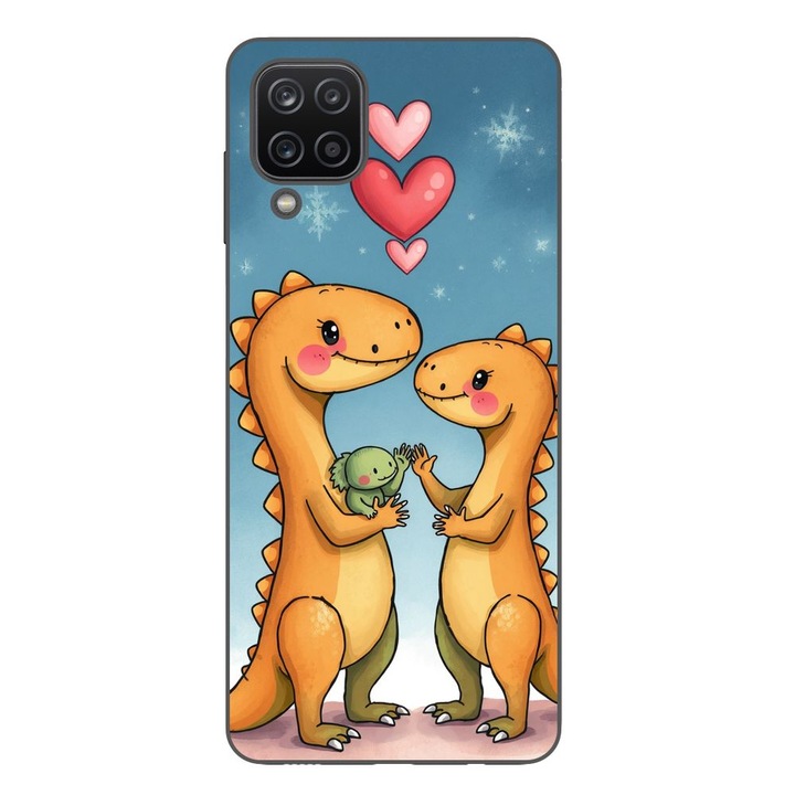 Husa compatibila cu Samsung Galaxy A12 Silicon Gel Tpu Model Dino Cute Family