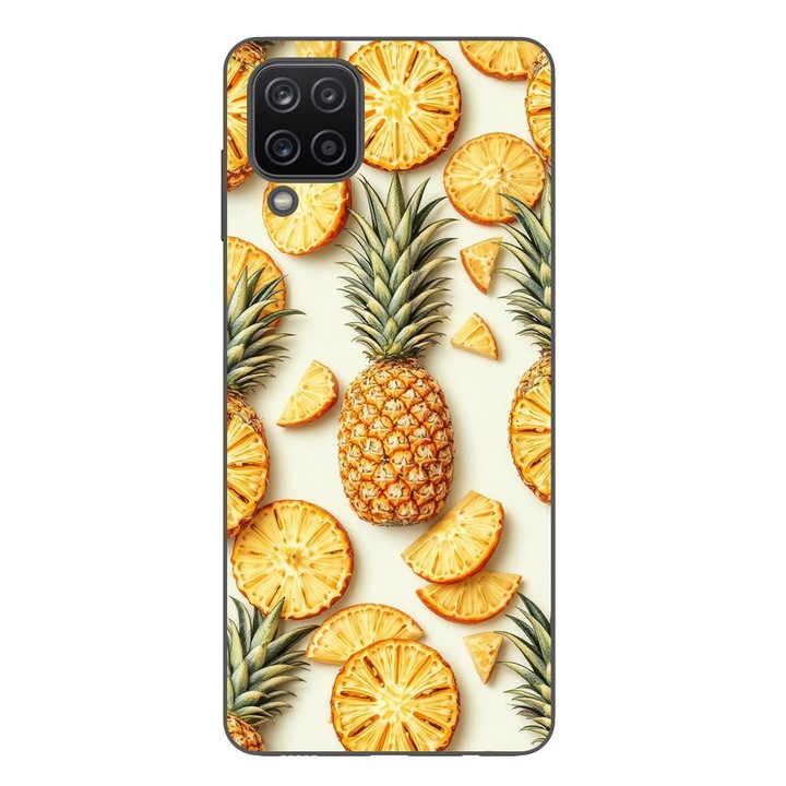 Husa compatibila cu Samsung Galaxy A12 Silicon Gel Tpu Model Juicy Pineapple