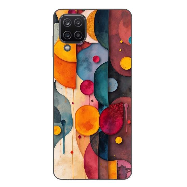 Husa compatibila cu Samsung Galaxy A12 Silicon Gel Tpu Model Abstract Shapes and Colors