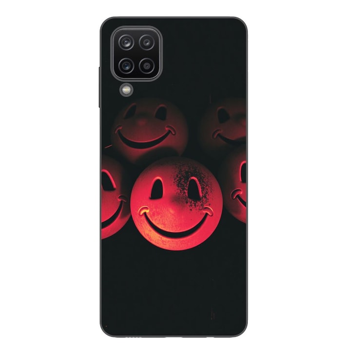 Husa compatibila cu Samsung Galaxy A12 Silicon Gel Tpu Model Grungy Smiley Faces