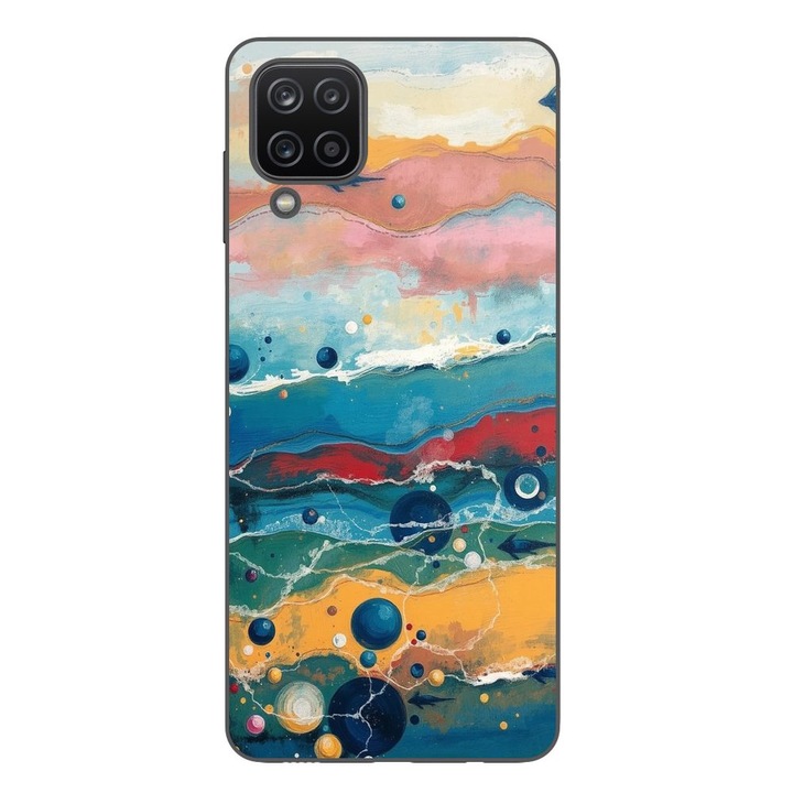 Husa compatibila cu Samsung Galaxy A12 Silicon Gel Tpu Model Painted Waterworld