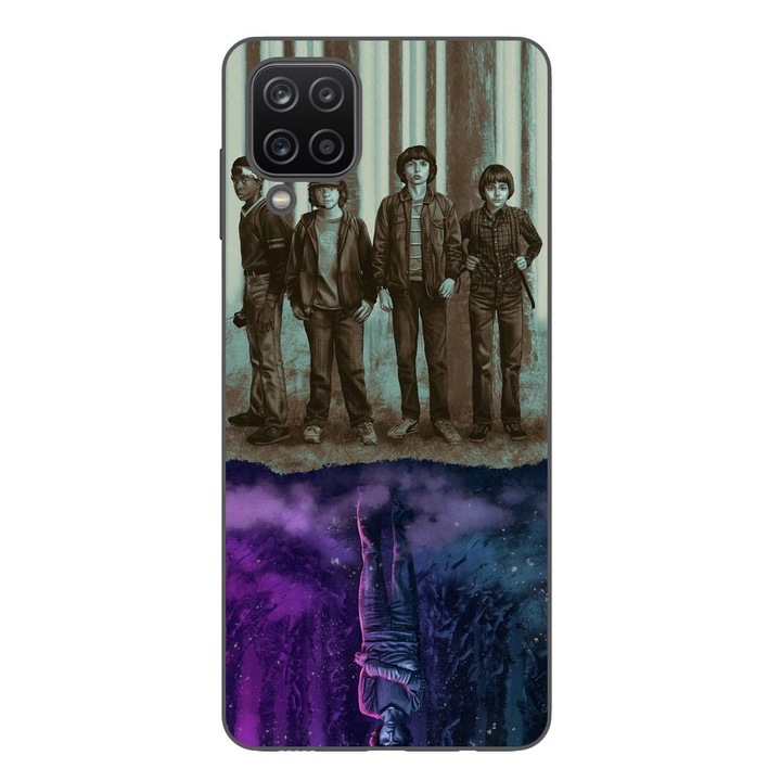 Husa compatibila cu Samsung Galaxy A12 Silicon Gel Tpu Model Stranger Things Upside Down Eleven
