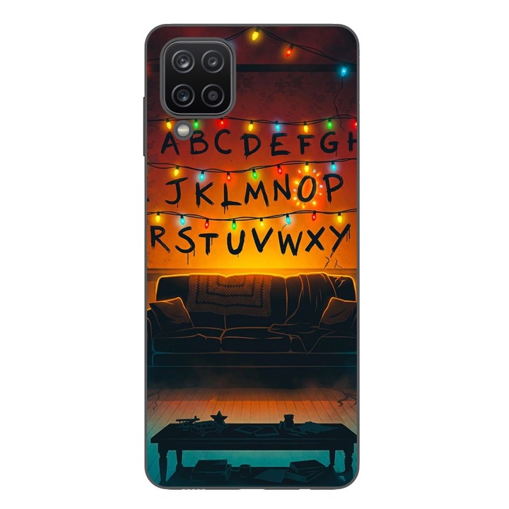 Husa compatibila cu Samsung Galaxy A12 Silicon Gel Tpu Model Stranger Things Alphabet Fairy Lights