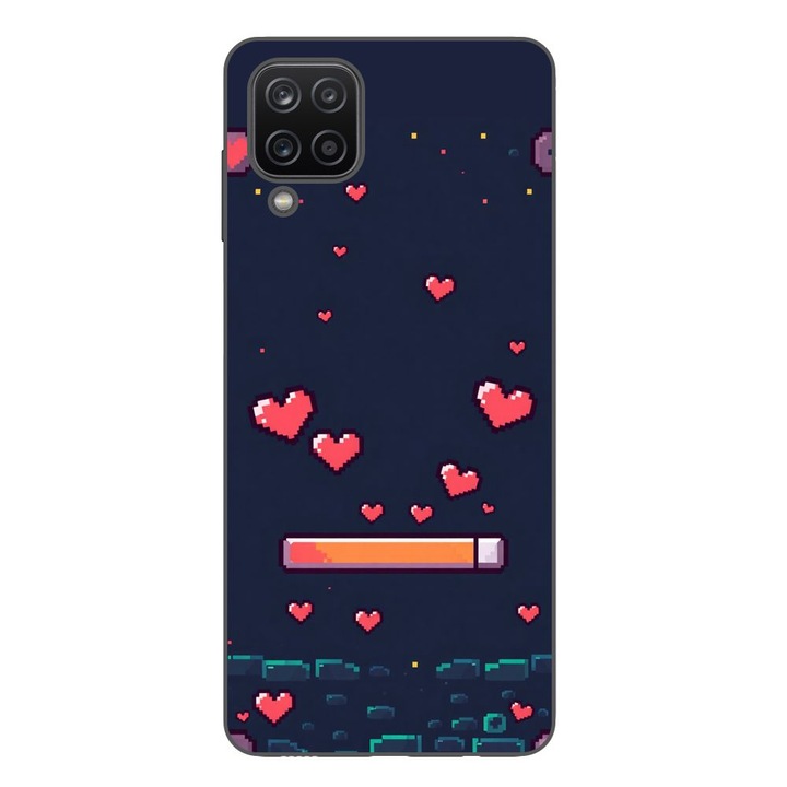 Husa compatibila cu Samsung Galaxy A12 Silicon Gel Tpu Model Pixelated Healthbar
