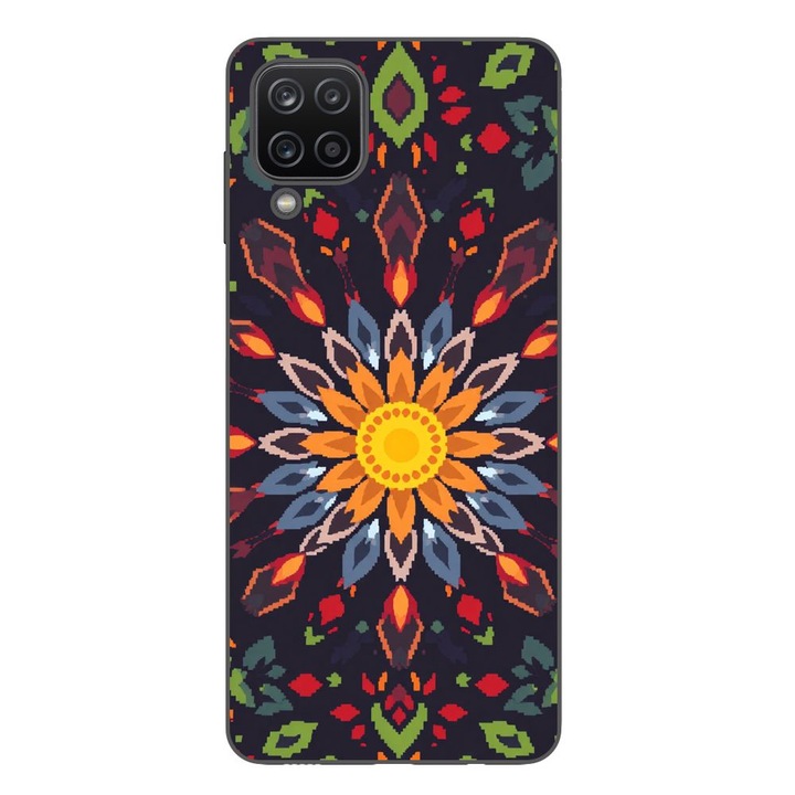 Husa compatibila cu Samsung Galaxy A12 Silicon Gel Tpu Model Pixel Art Sun Mistery