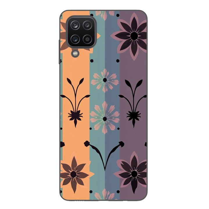 Husa compatibila cu Samsung Galaxy A12 Silicon Gel Tpu Model Vintage Decal Flower