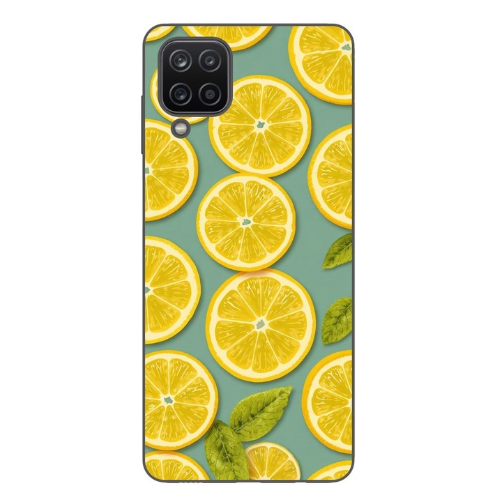 Husa compatibila cu Samsung Galaxy A12 Silicon Gel Tpu Model Summer Lemon Slices